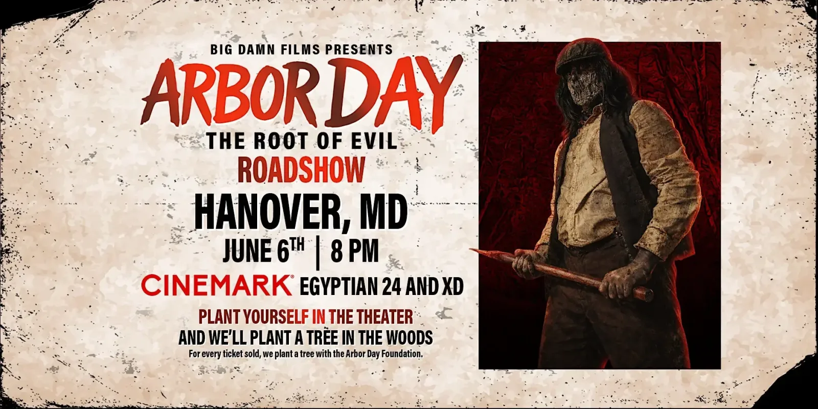 Cine de horror y reforestación se unen en “ARBOR DAY: The Root of Evil” en Maryland