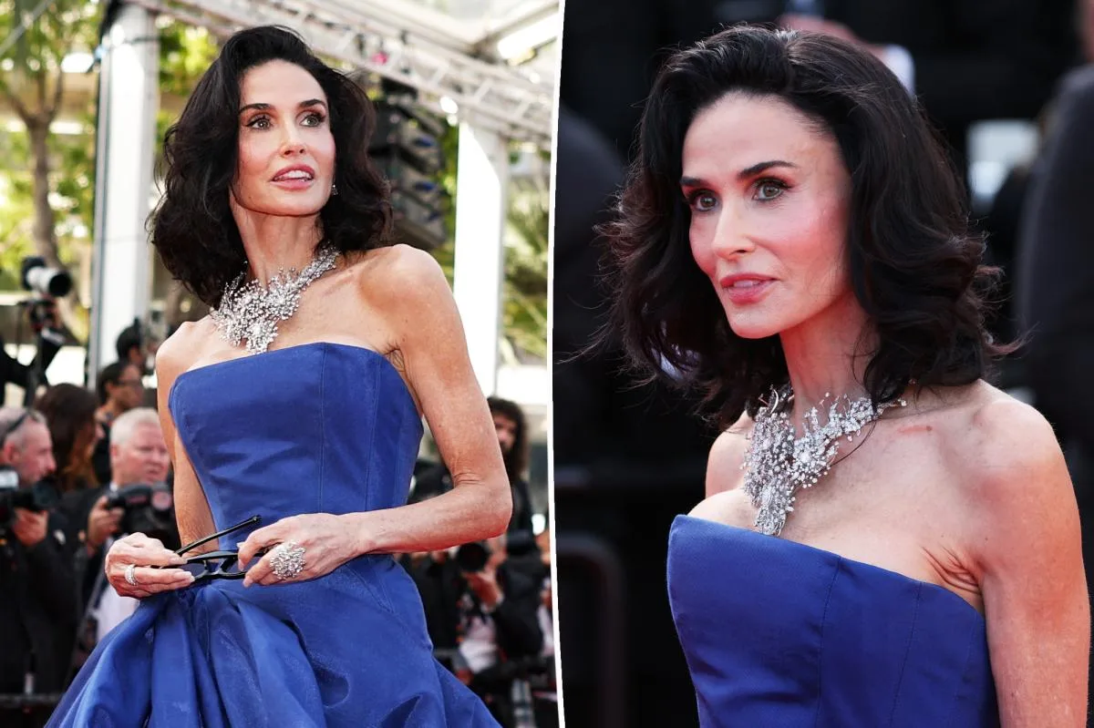 Demi Moore sorprende en Cannes con un nuevo look de cabello a la altura de los hombros