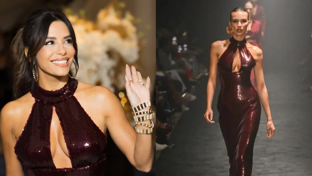 Eva Longoria deslumbra en Cannes con vestido de lentejuelas de Sergio Hudson