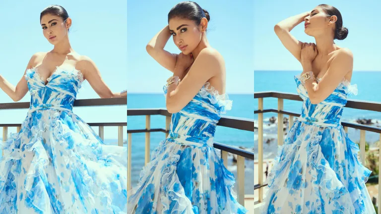 Mouni Roy despidió Cannes 2026 con un elegante vestido azul y un look minimalista